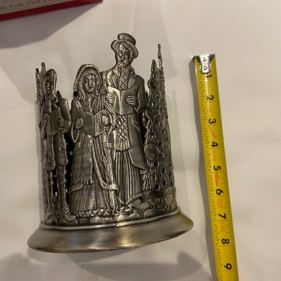 Vintage 1995 Home for the Holidays Christmas Pewter Candle Holder Original Box - Picture 10 of 11